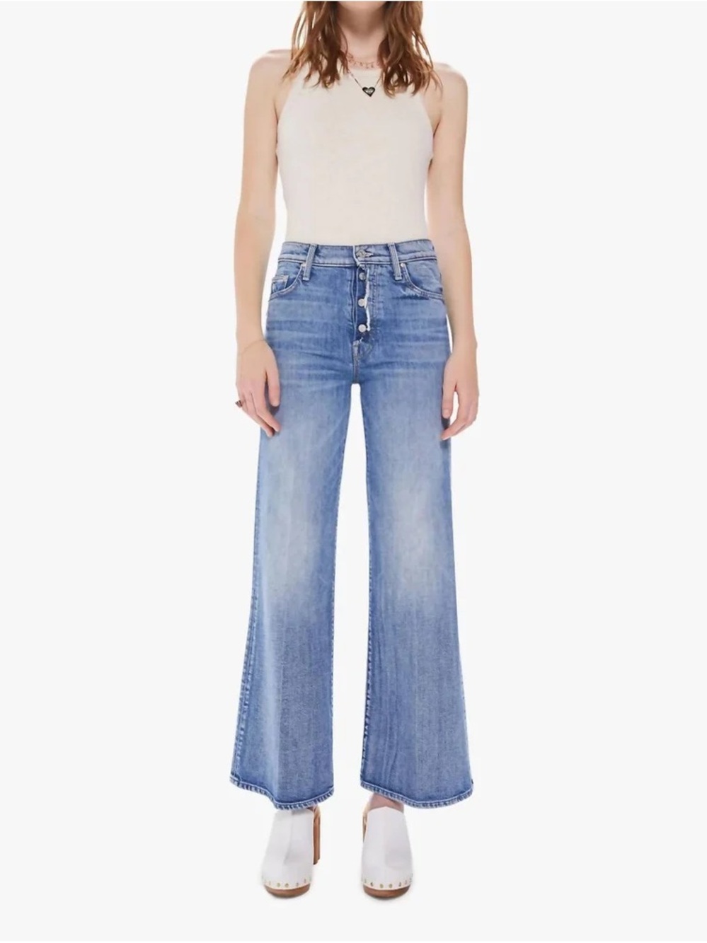 Mother the fly cut tomcat roller wide leg jeans 31